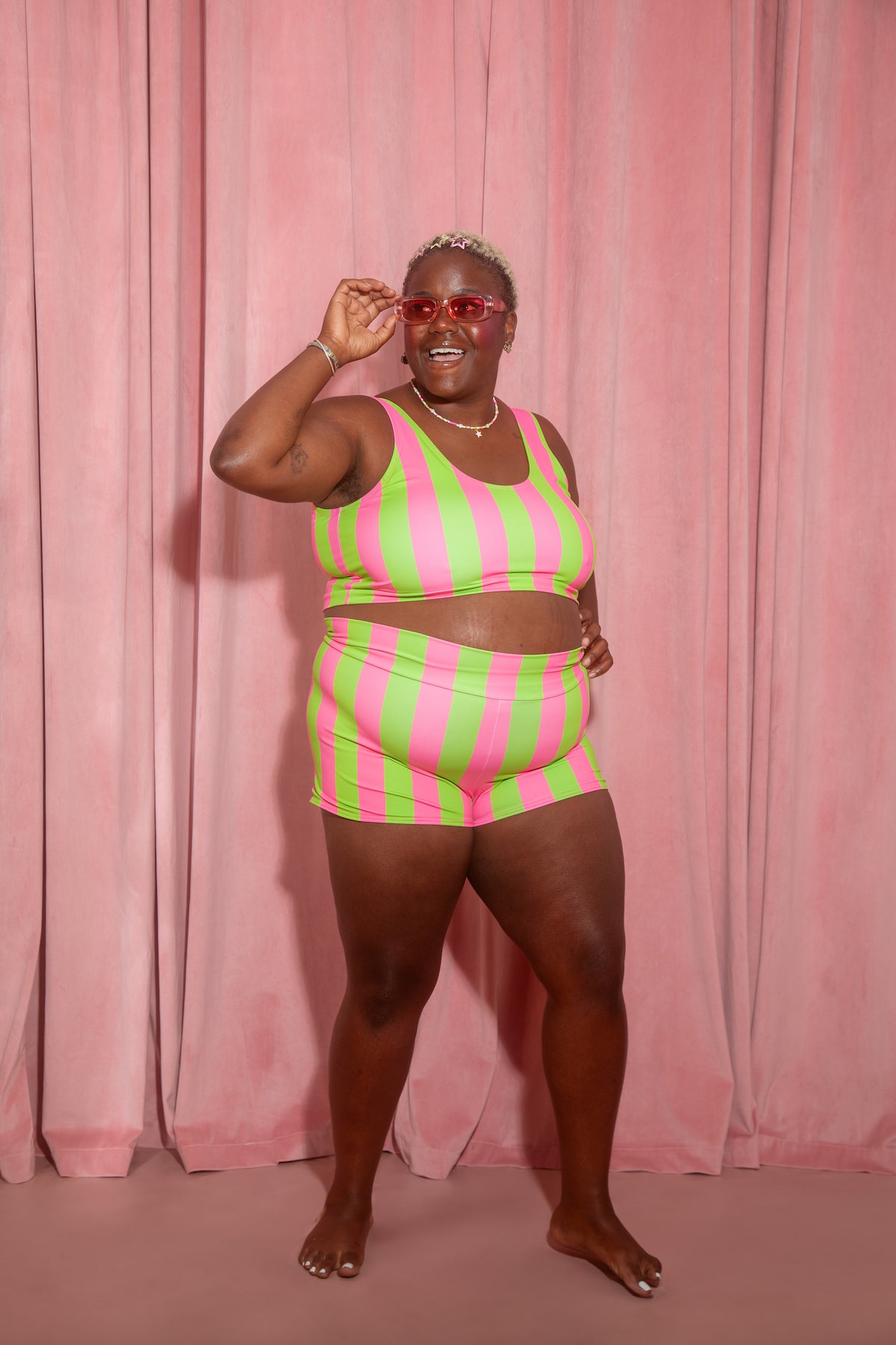 JOYTOAST x Coco Clem Key Lime Stripe Swim Short