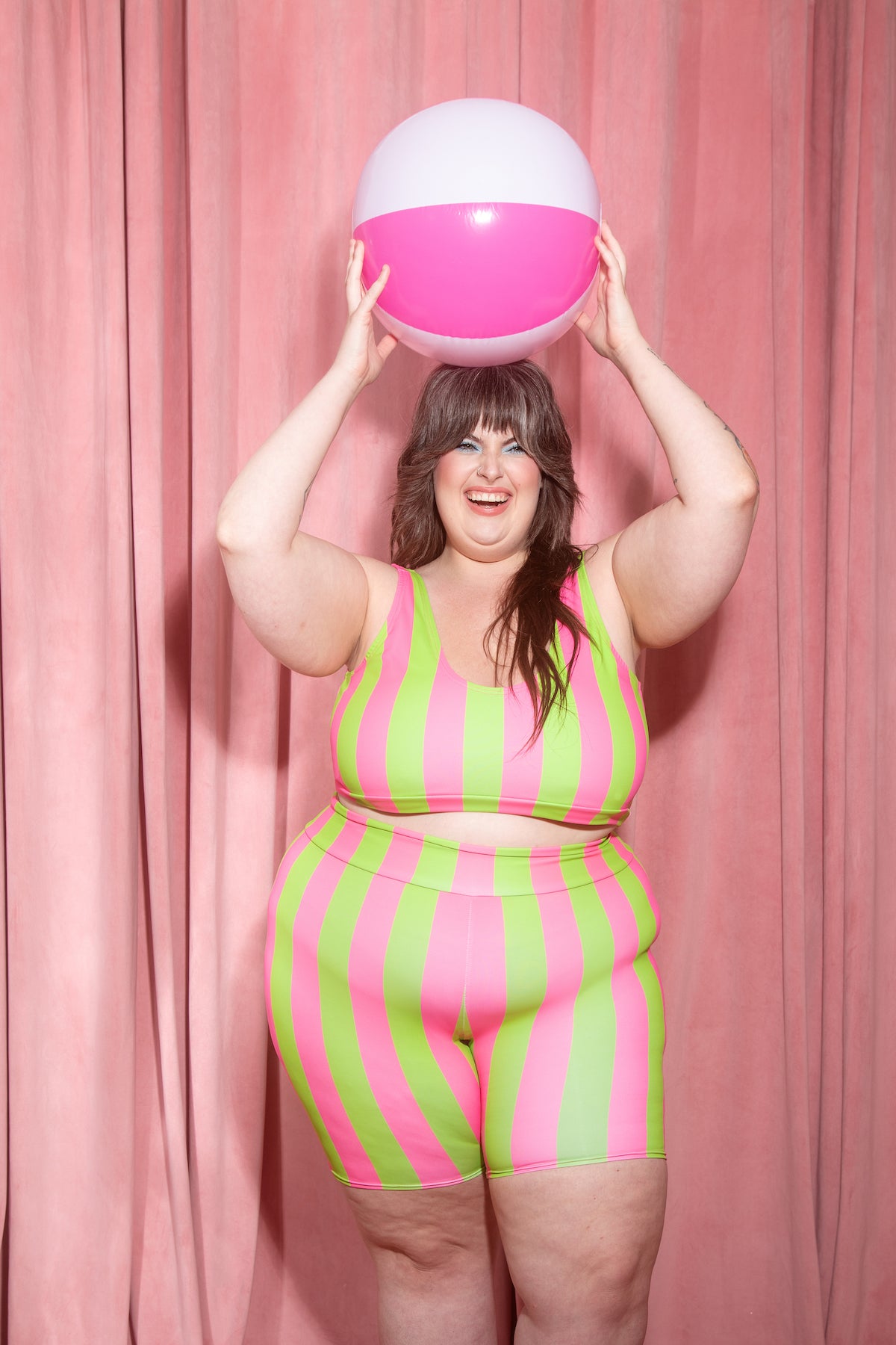 JOYTOAST x Coco Clem Key Lime Stripe Wide Strap Swim Top
