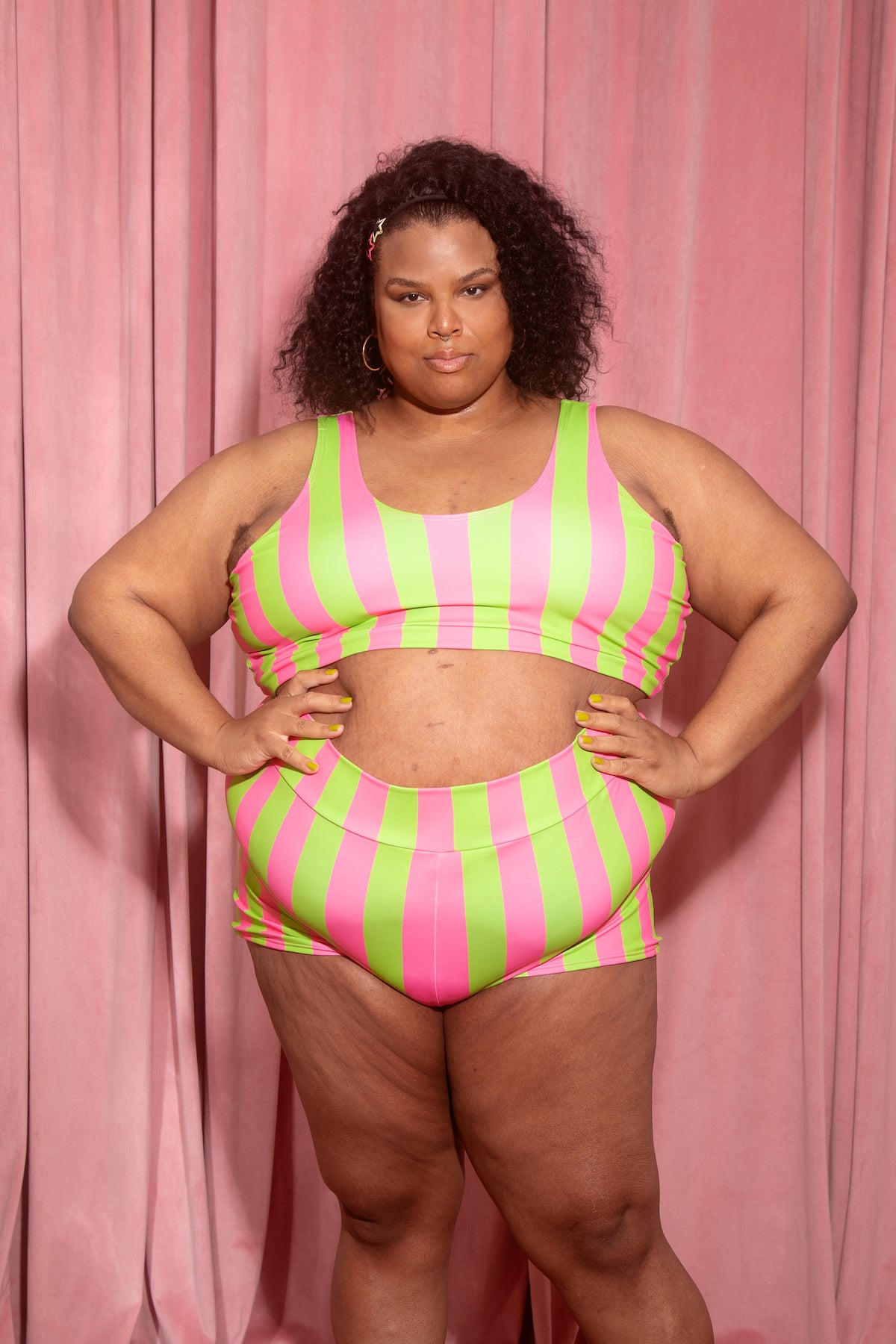 JOYTOAST x Coco Clem Key Lime Stripe Swim Short