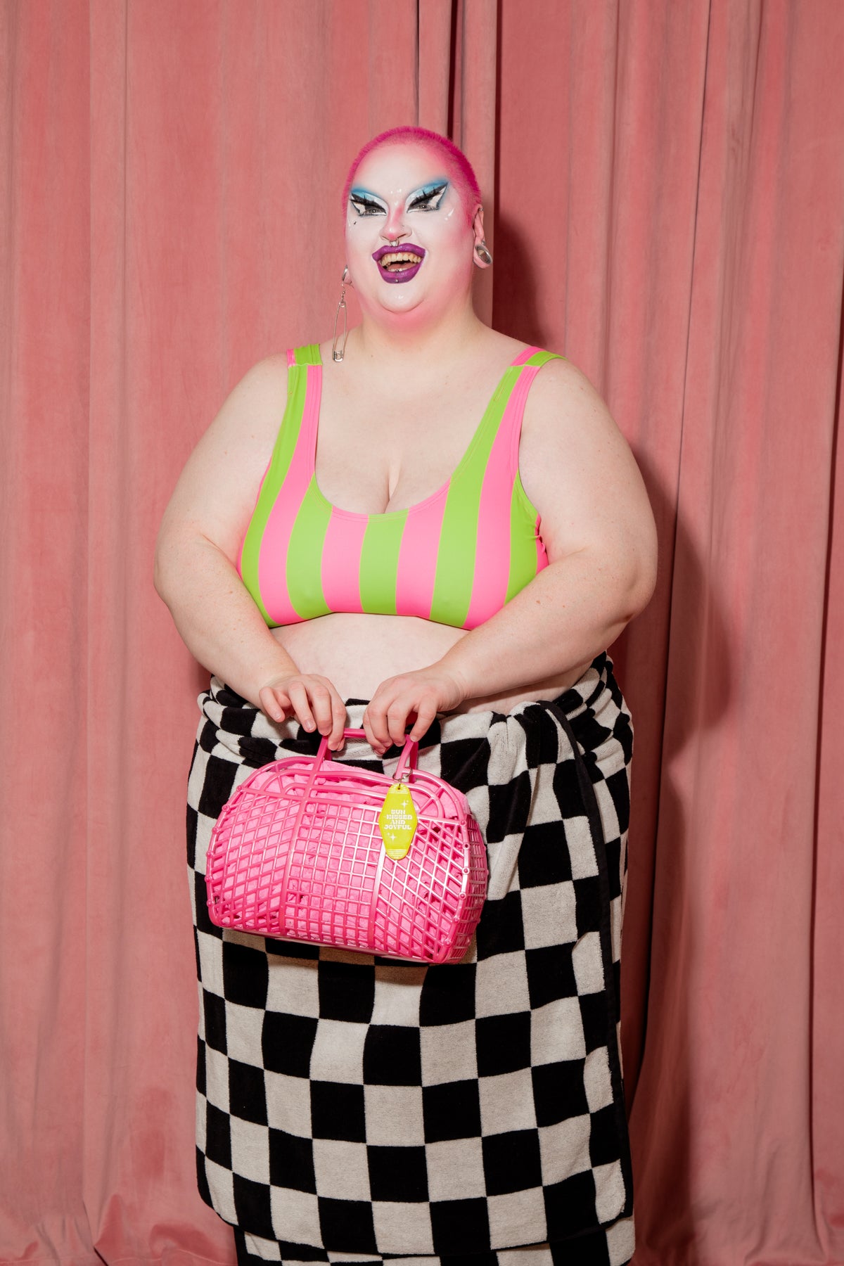 JOYTOAST x Coco Clem Key Lime Stripe Wide Strap Swim Top