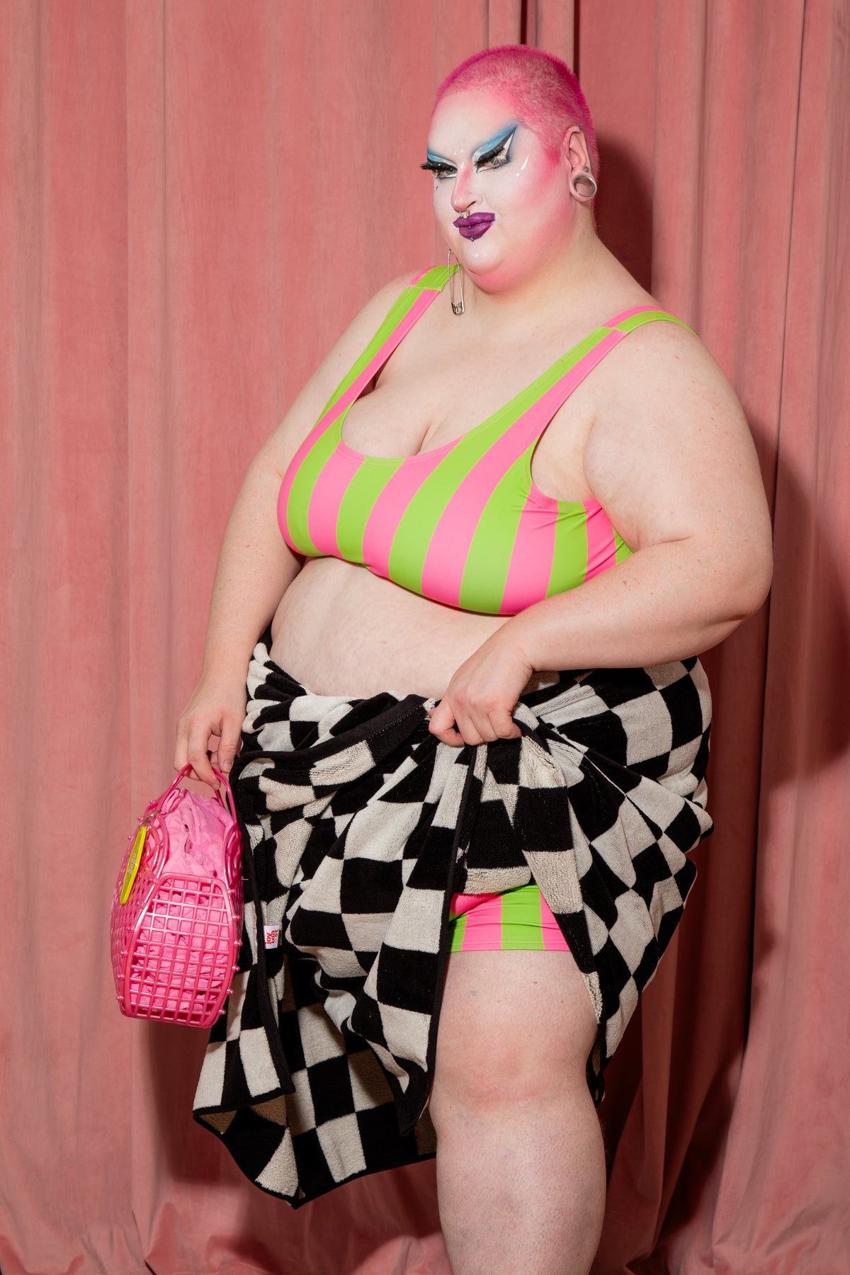JOYTOAST x Coco Clem Key Lime Stripe Wide Strap Swim Top