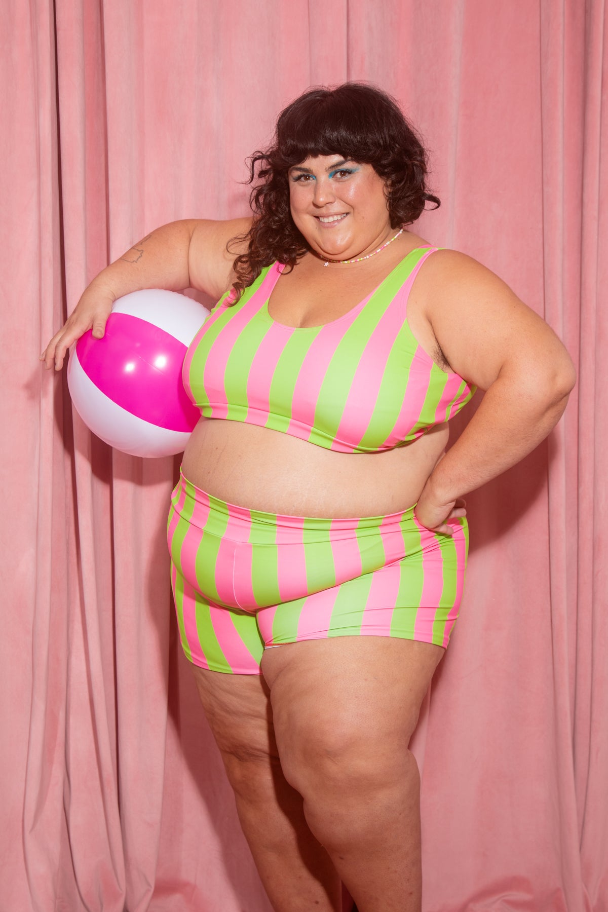 JOYTOAST x Coco Clem Key Lime Stripe Swim Short