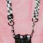 Black + Cream Wavy Check Camera Strap