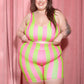 JOYTOAST x Coco Clem Key Lime Stripe Bike Short