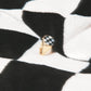 JOYTOAST x TAKE SHAPE STUDIO Checkerboard Stone Signet Ring